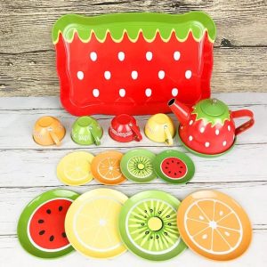 Fruit Design Metal Tea Set