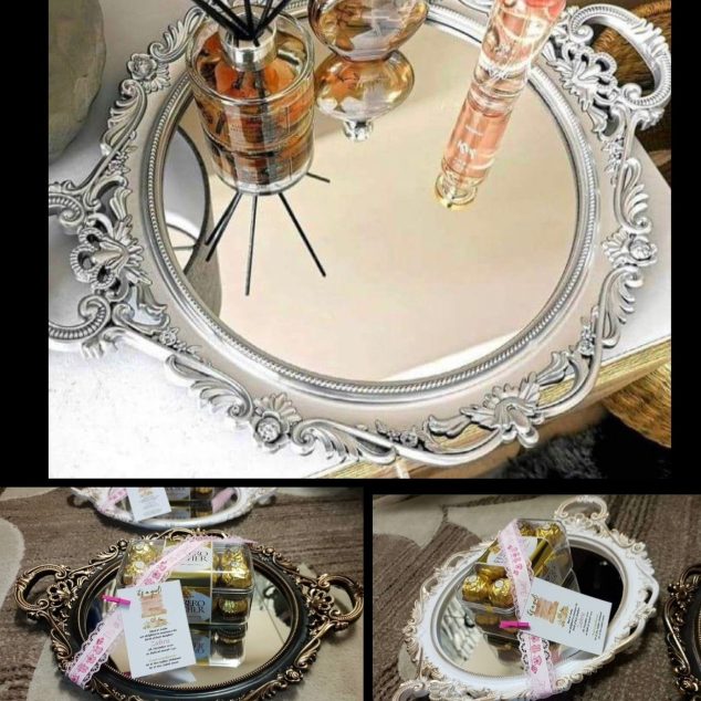 Round Mirror Trays
