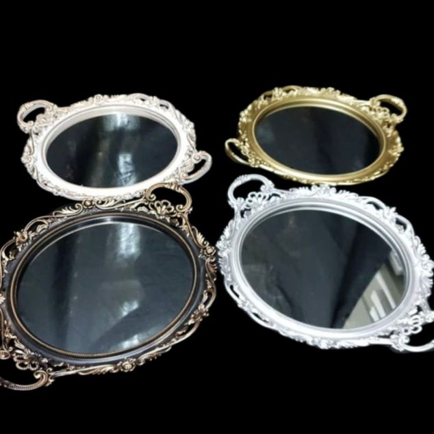 Round Mirror Trays