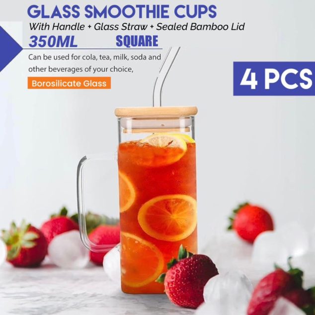Smoothie Cup Set Square Shape