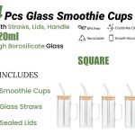 Smoothie Cup Set Square Shape