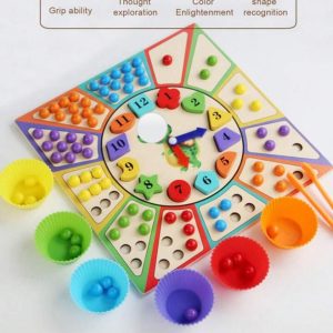 wooden clock and bead game.2