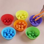 Wooden Clock & Cognitive Bead Matching Game