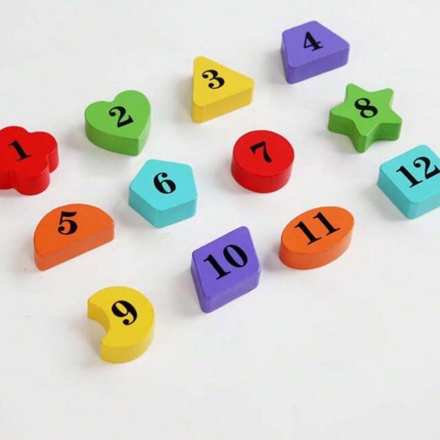 Wooden Clock & Cognitive Bead Matching Game