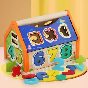 Wooden House Shape And Number Sorter